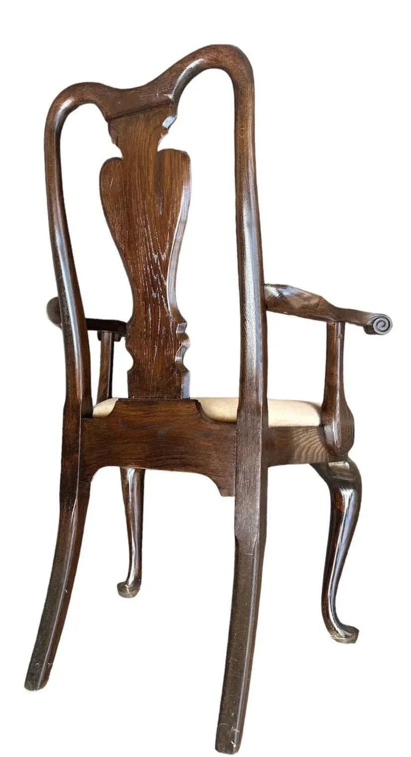 Set of 4 Vintage Dark Oak Queen Anne Dining Chairs Made in Canada - Early 21st Century - Thumbnail 8