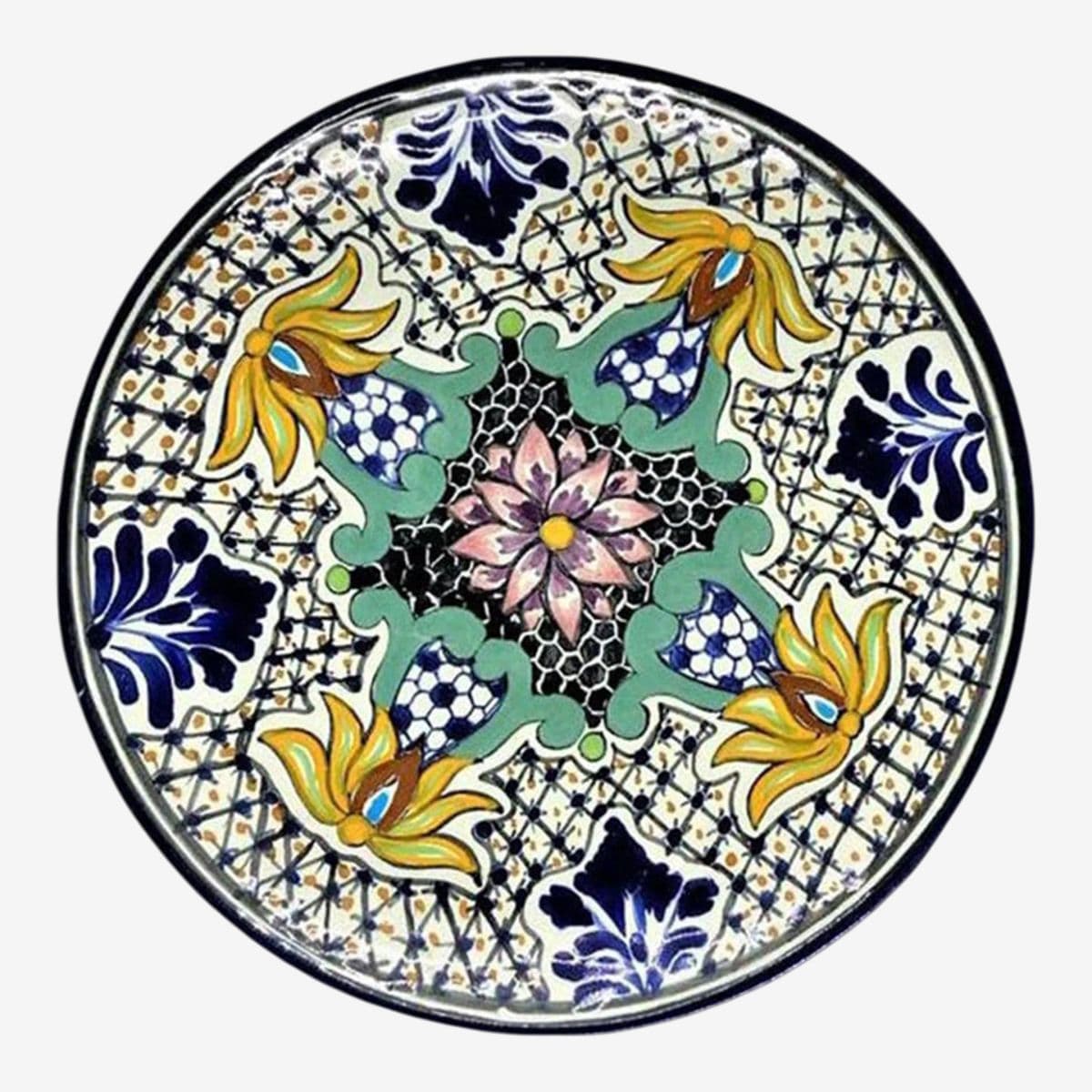 Puebla Mexican Talavera Decorative Plate by Ansar - Late 20th Century - Image 1