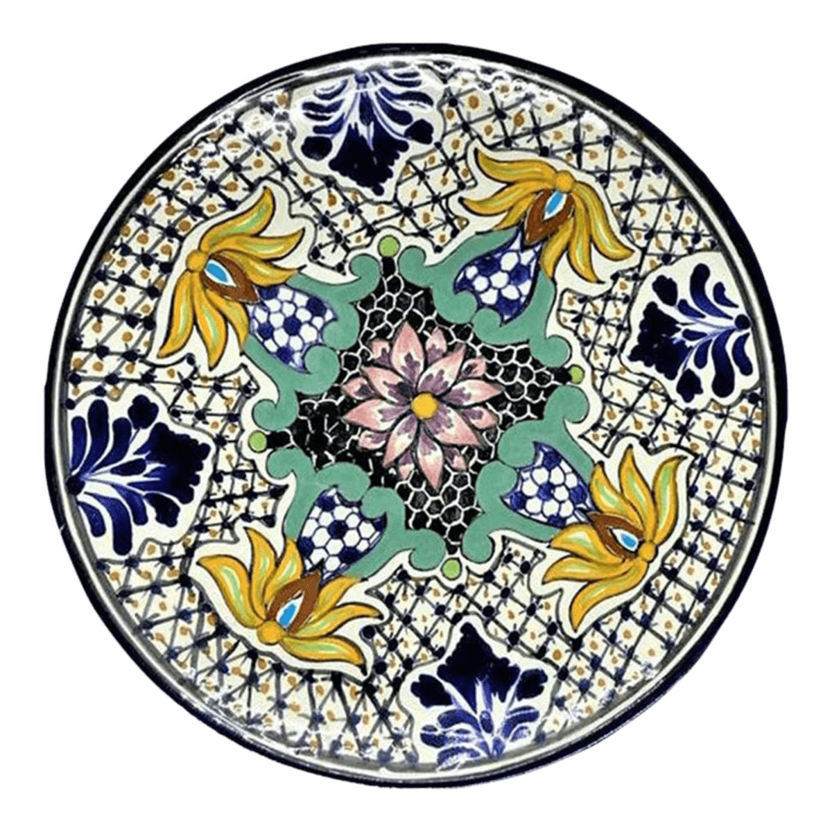 Puebla Mexican Talavera Decorative Plate by Ansar - Late 20th Century - Thumbnail 2
