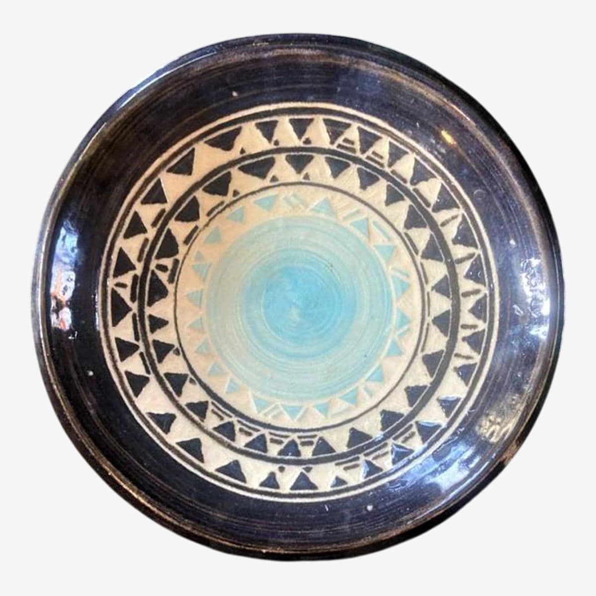 Moroccan Vintage Blue Decorative Bowl - Late 20th Century - Image 1