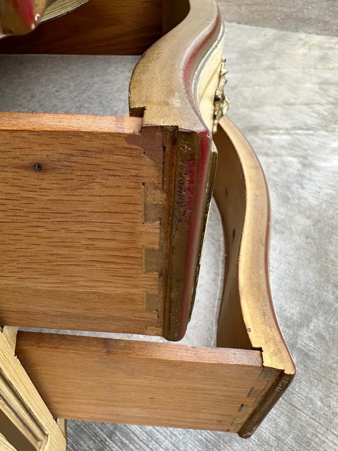 National of Mount Airy Louis XV Painted Cherry Wood Nightstand - Vintage Mid 20th Century - Thumbnail 3