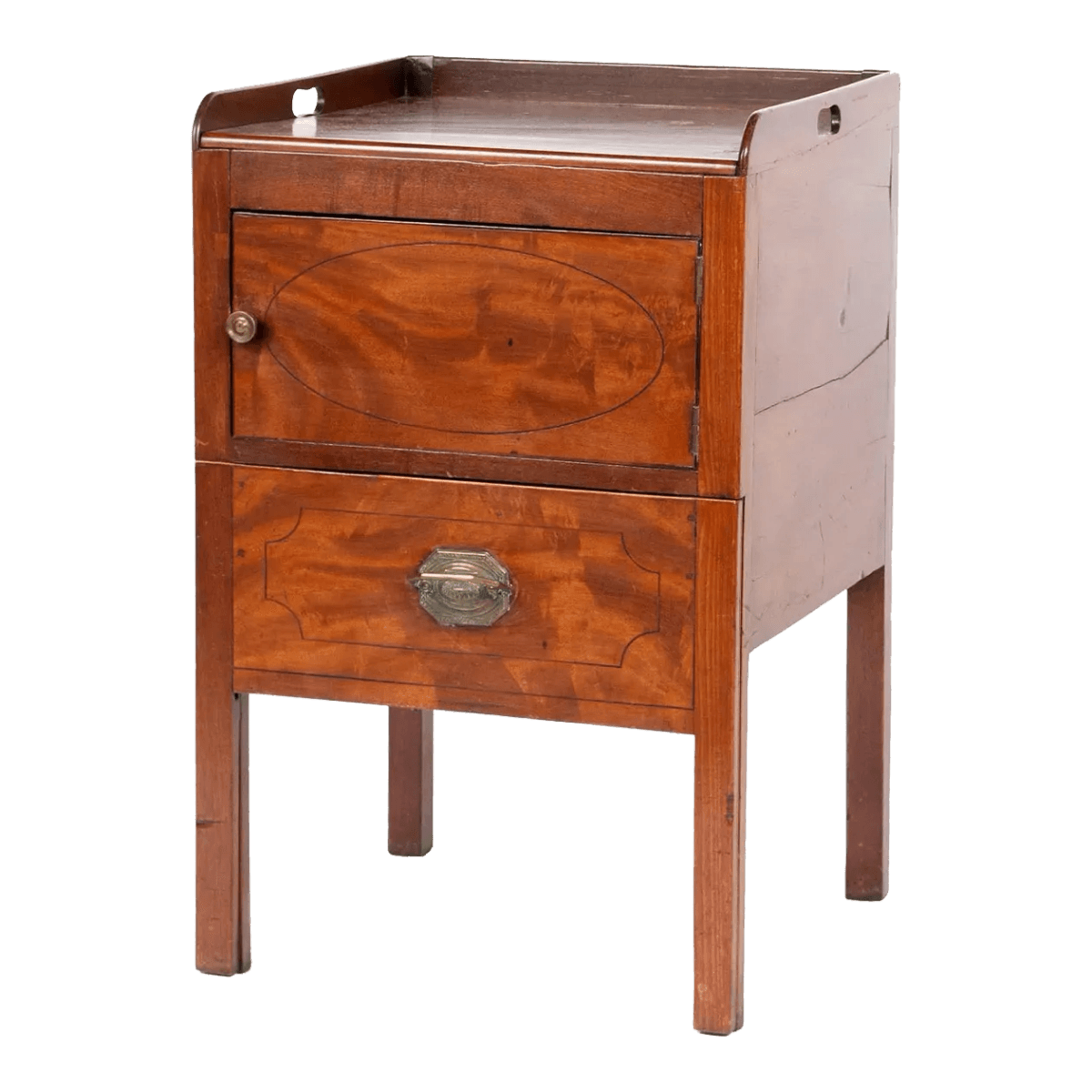 18th Century George III Mahogany Commode Made in England - Thumbnail 4