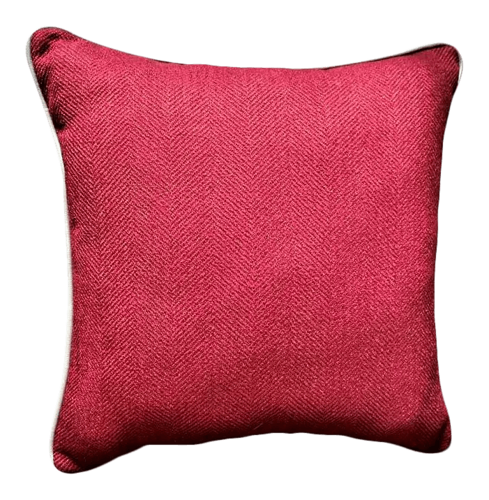 Early 21st Century Red & Soft Green Tweed Throw Pillow - Thumbnail 2