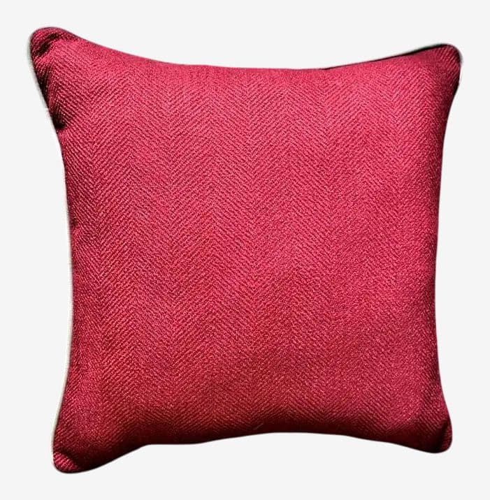 Early 21st Century Red & Soft Green Tweed Throw Pillow - Image 1