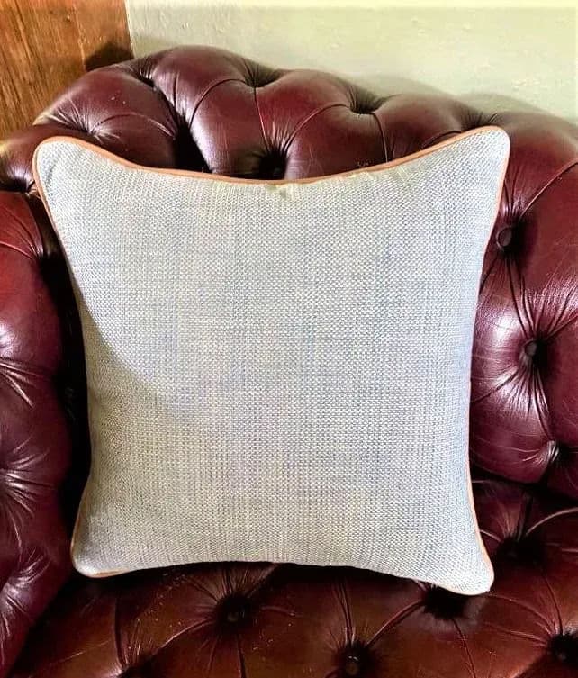 Early 21st Century Red & Soft Green Tweed Throw Pillow - Thumbnail 3