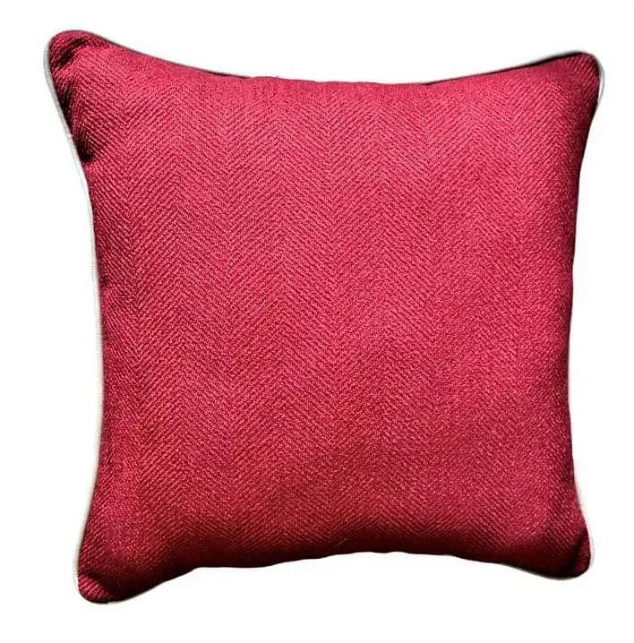 Early 21st Century Red & Soft Green Tweed Throw Pillow - Thumbnail 6