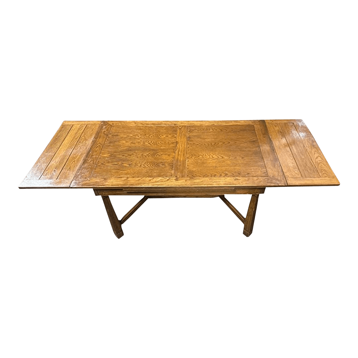 Vintage 1940s A. Brandt Fort Worth Ranch Oak Large Dining Table - Thumbnail 2