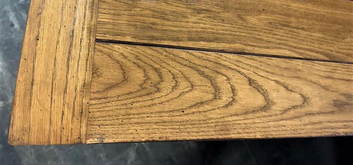 Vintage 1940s A. Brandt Fort Worth Ranch Oak Large Dining Table - Thumbnail 4