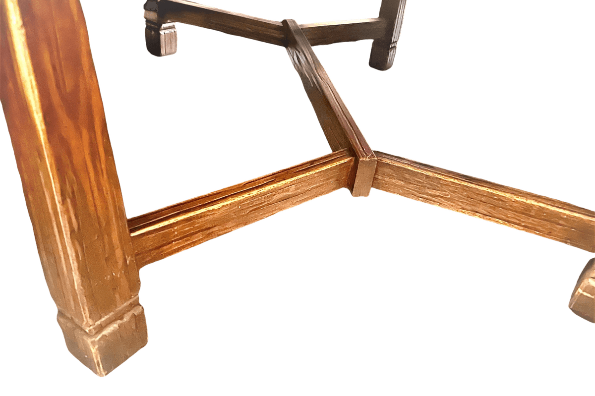 Vintage 1940s A. Brandt Fort Worth Ranch Oak Large Dining Table - Thumbnail 7