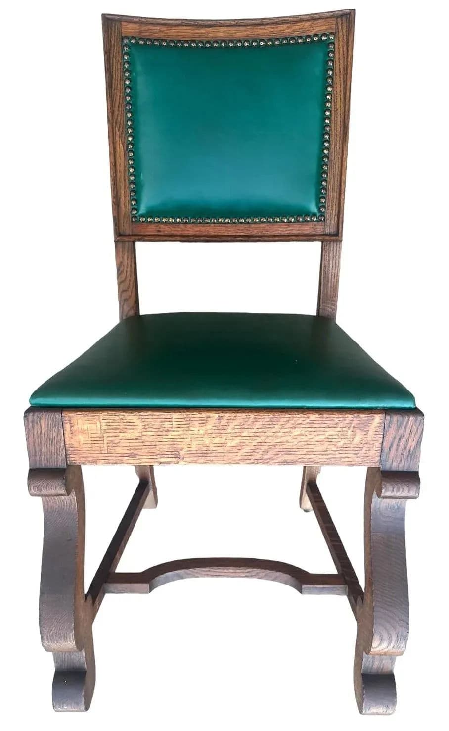 Antique Oak Hacienda Style Chairs - Set of 4 - Thumbnail 5