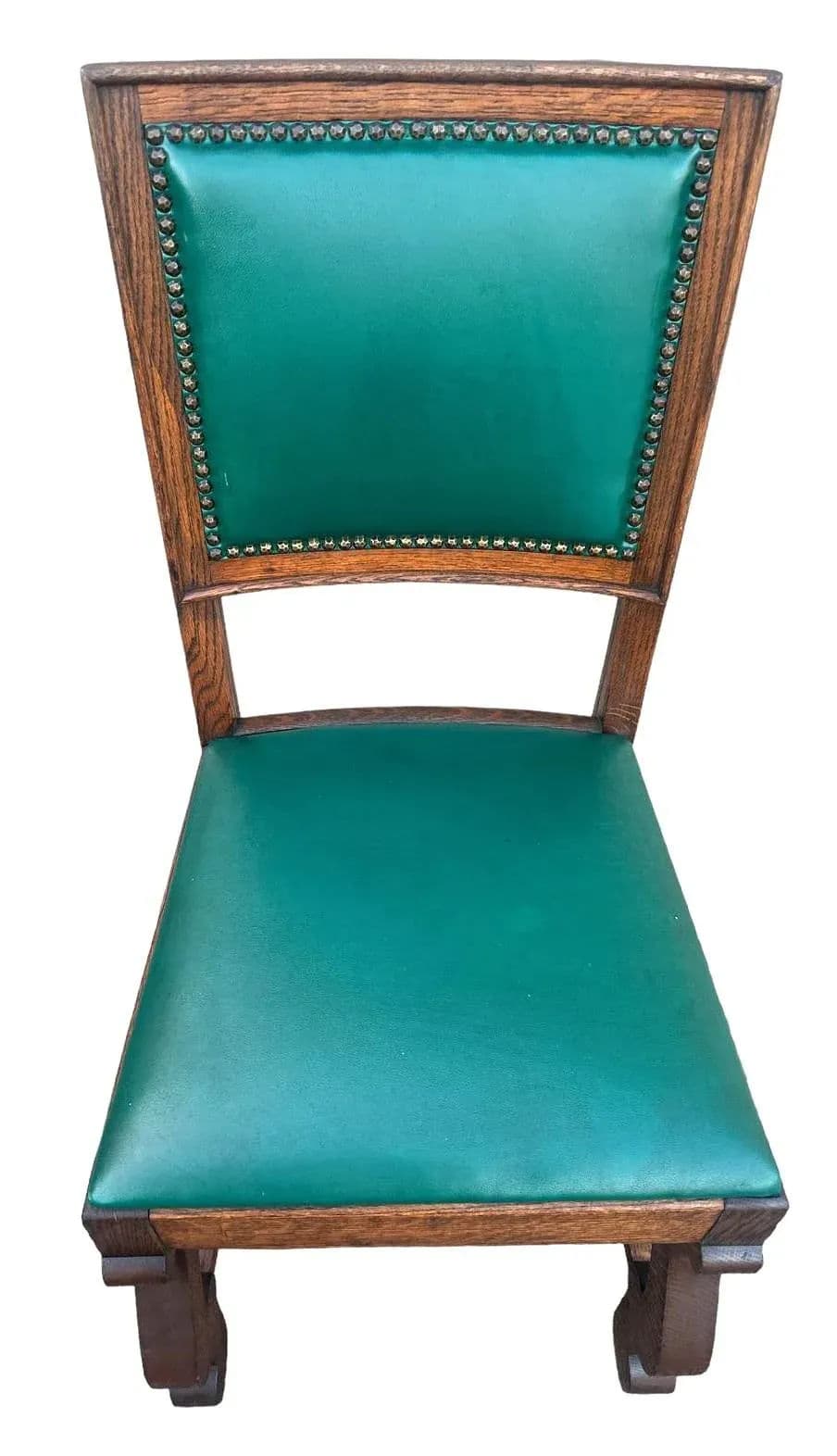 Antique Oak Hacienda Style Chairs - Set of 4 - Thumbnail 7