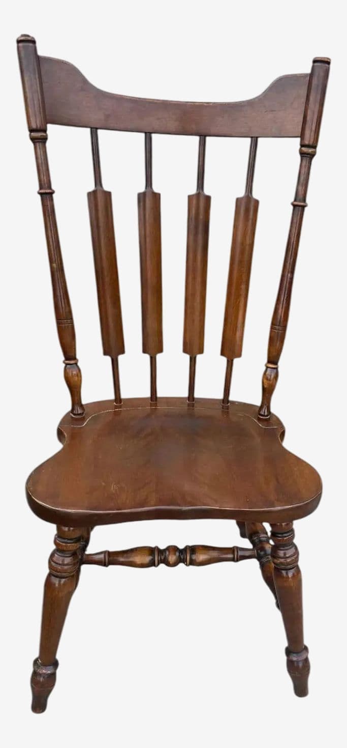 1960s Temple Stuart Solid Walnut Rockingham 'Cattail' Dining Chair - Image 1