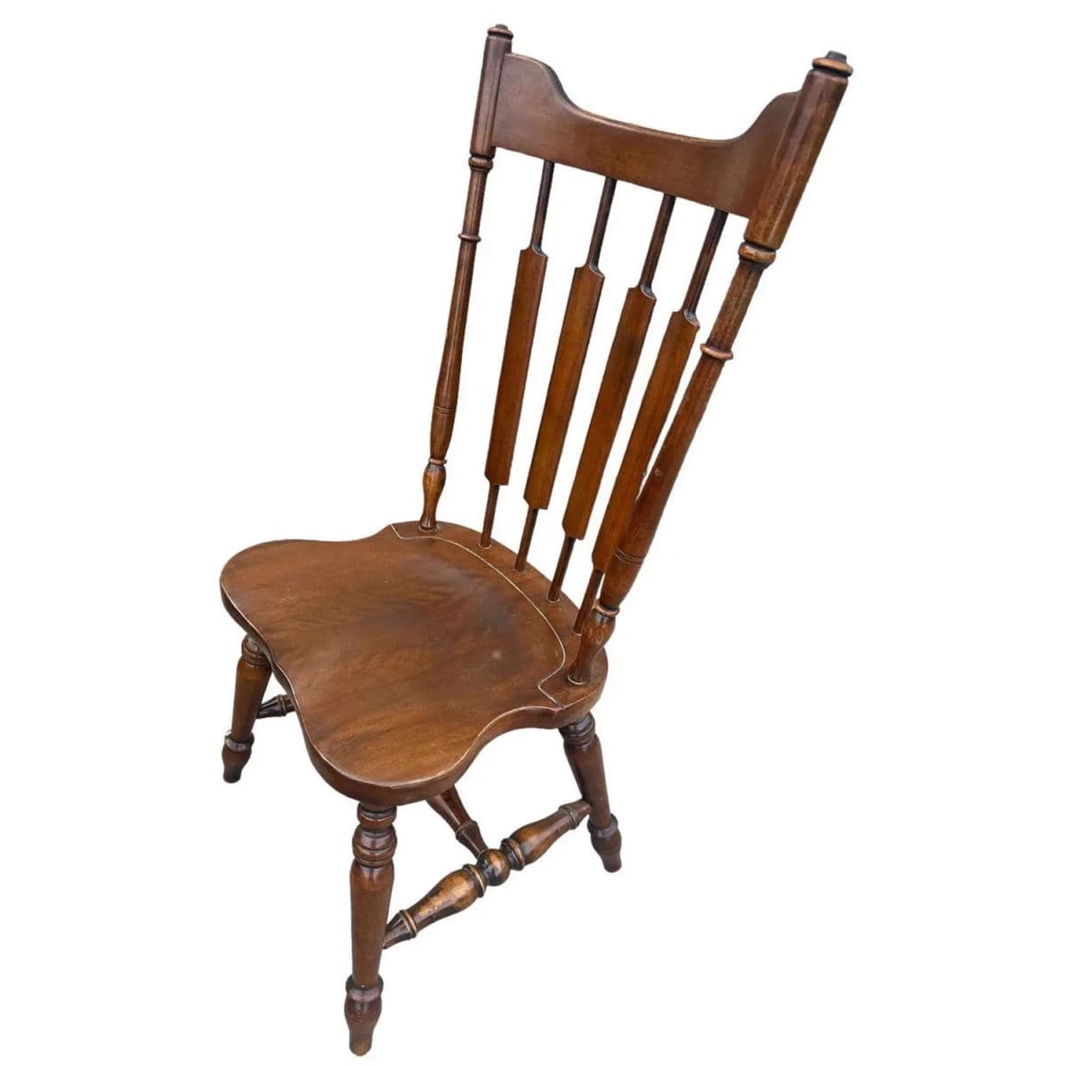 1960s Temple Stuart Solid Walnut Rockingham 'Cattail' Dining Chair - Thumbnail 3