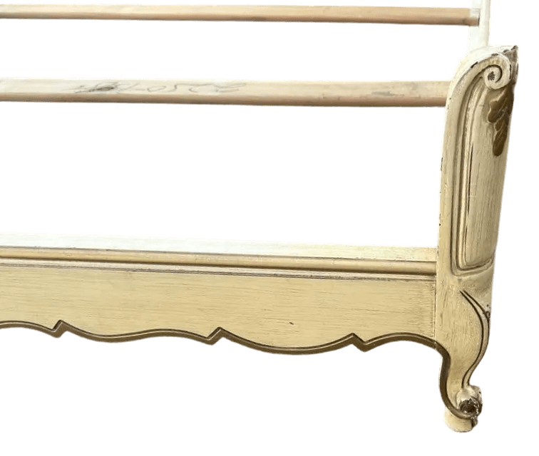 National of Mount Airy Louis XV Painted Cherry Wood Full Size Bed - Vintage Mid 20th Century - Thumbnail 5