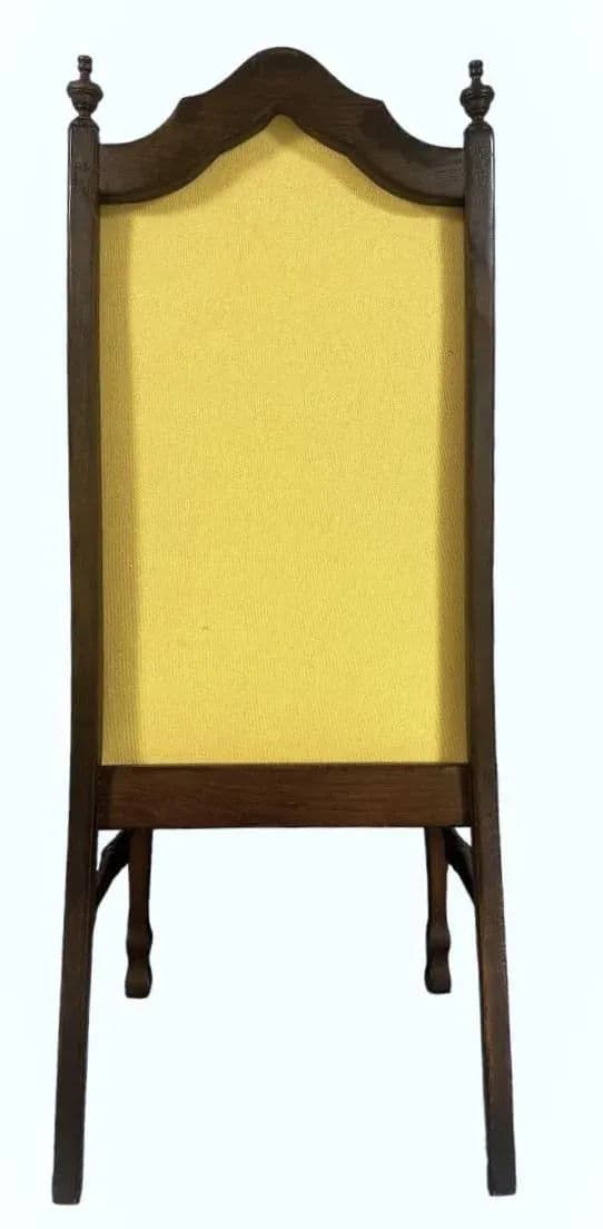 Ethan Allen Vintage Royal Charter Oak Chairs With Chiapas Embroidery, Leather, and Fabric Upholstery - Set of 6 - Thumbnail 8