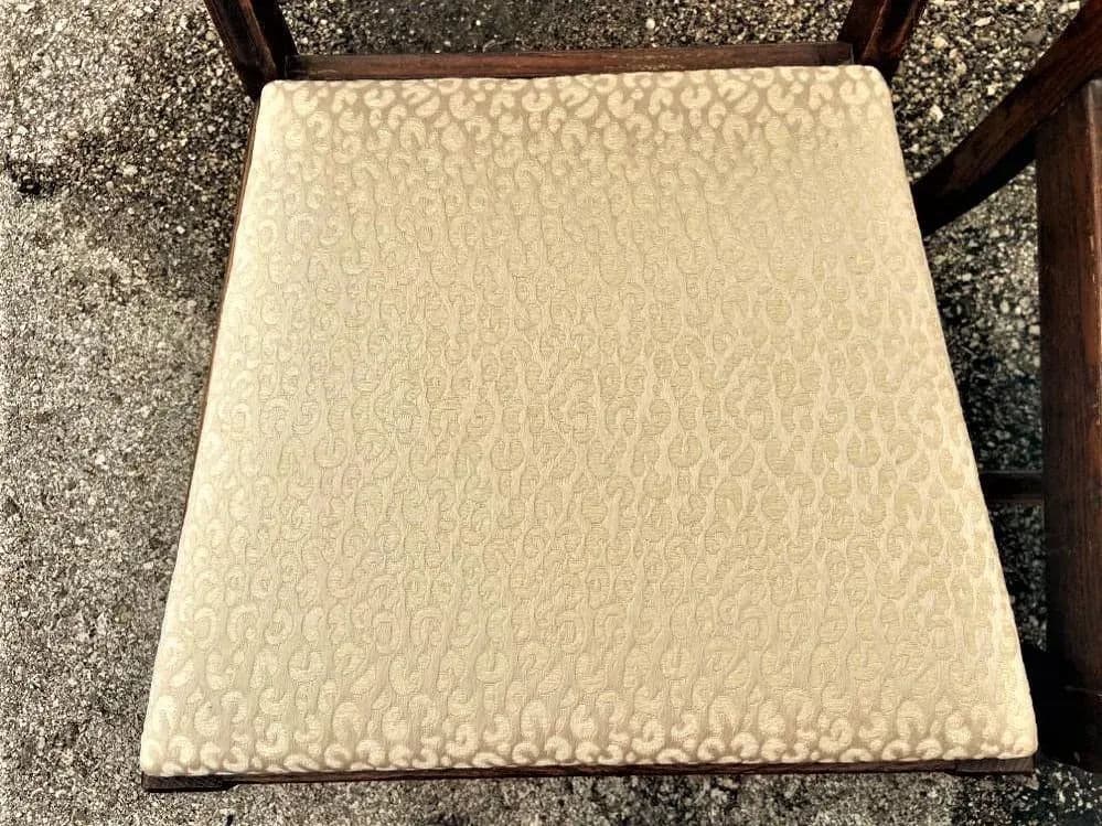 Antique Spanish Revival Early 20th Century Solid Oak Dining Chairs With New Kravet Fabric - Set of 4 - Thumbnail 5