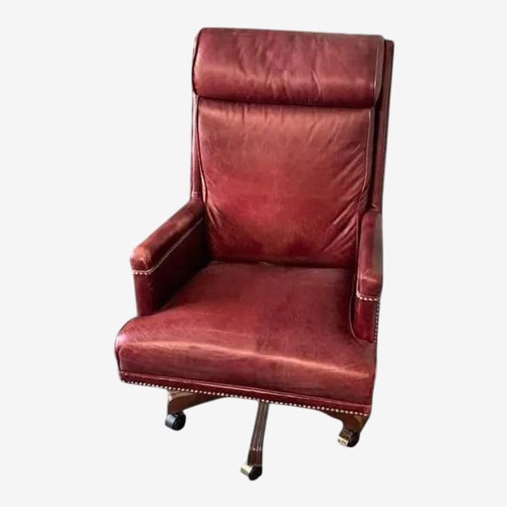 Hancock & Moore 'Hamilton' Red Leather Tall Executive Swivel Chair - Vintage Late 20th Century - Image 1