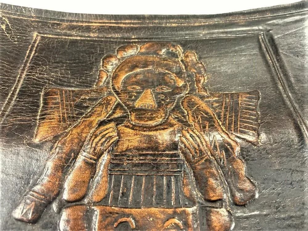 Angel Pazmino Tooled Leather Rocking Chair Handmade in Ecuador - Vintage Mid 20th Century - Thumbnail 5