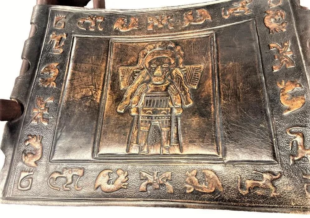 Angel Pazmino Tooled Leather Rocking Chair Handmade in Ecuador - Vintage Mid 20th Century - Thumbnail 10