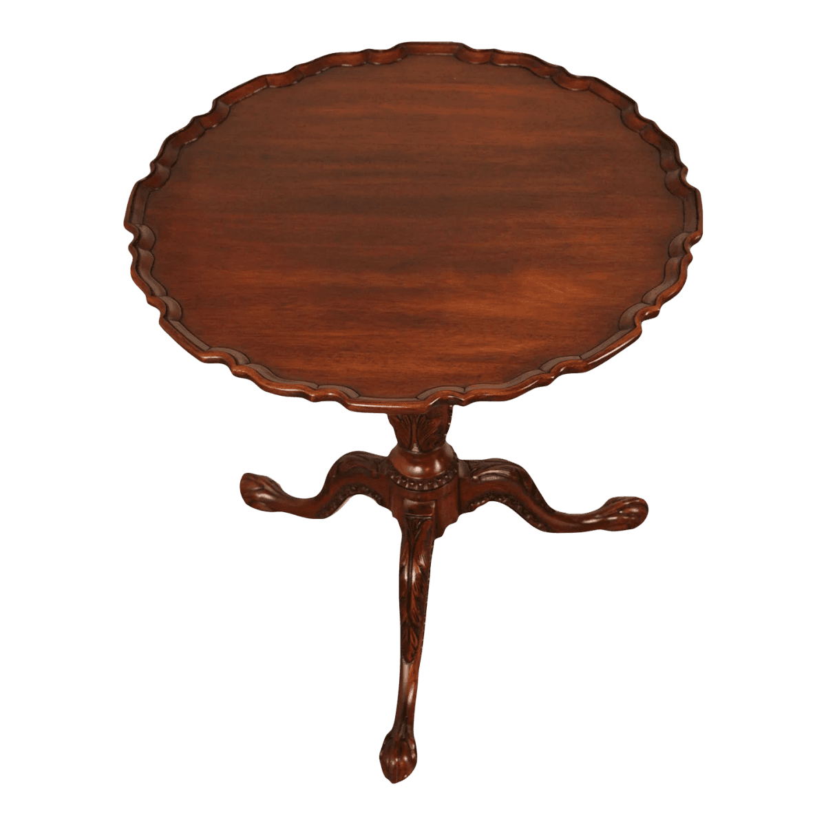 Henkel Harris Vintage 1990s Mahogany Tilt Top Ball & Claw Wine Table - Thumbnail 2