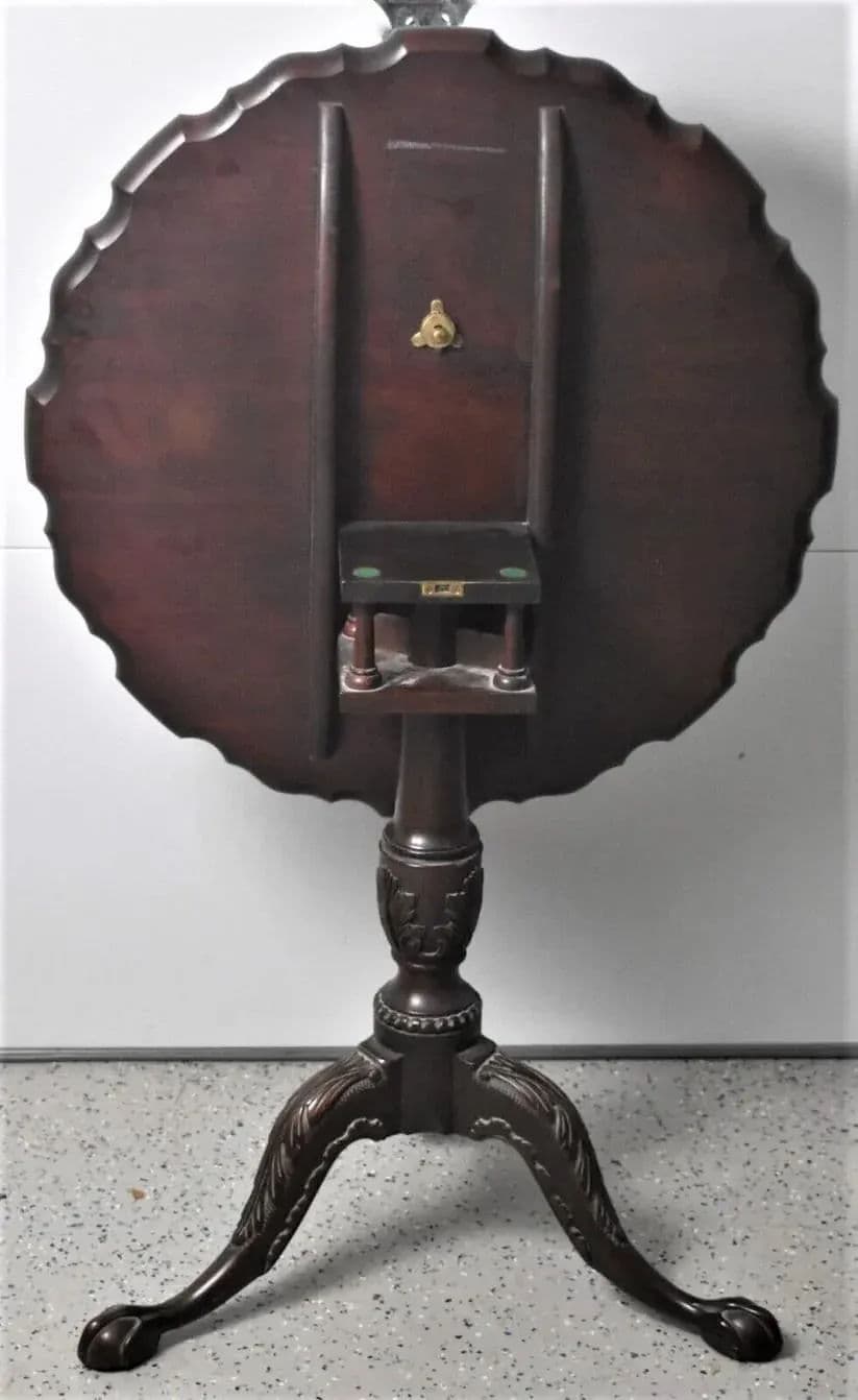Henkel Harris Vintage 1990s Mahogany Tilt Top Ball & Claw Wine Table - Thumbnail 5