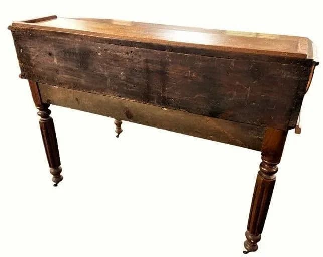 19th Century Antique Walnut Slant Top 48" W X 46" D X 37" H Merchant or Drafting Desk for Use Standing - Thumbnail 5