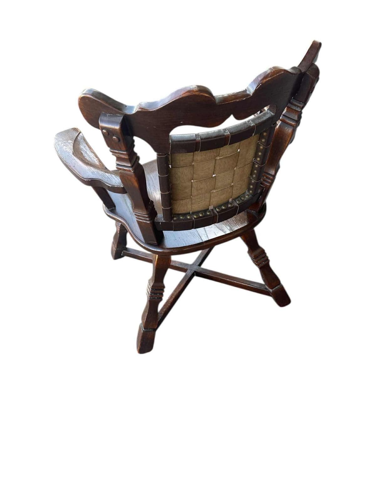 1950s Romweber Viking Oak Dining Chairs - Set of 6 Including 2 Armchairs - Thumbnail 4