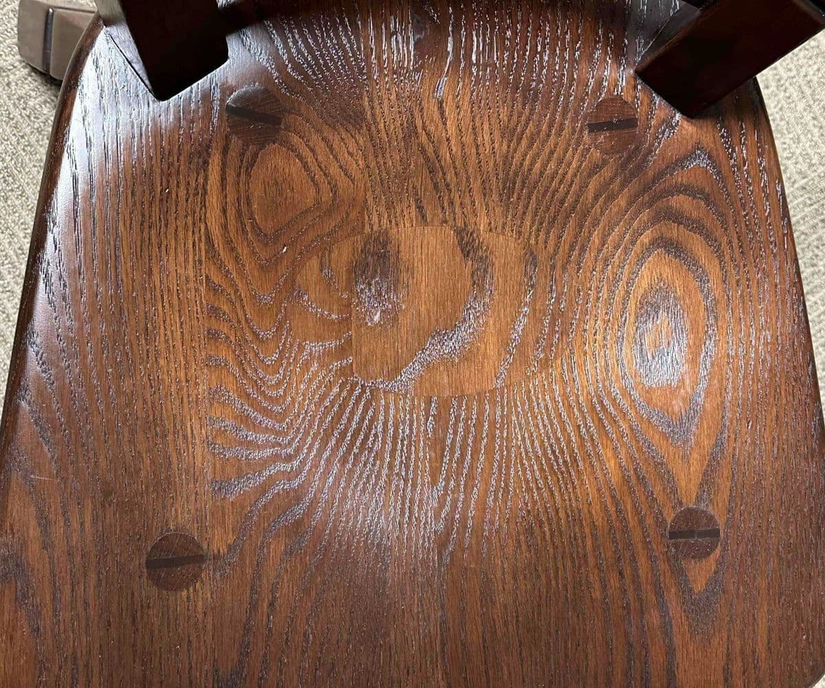 1950s Romweber Viking Oak Dining Chairs - Set of 6 Including 2 Armchairs - Thumbnail 7