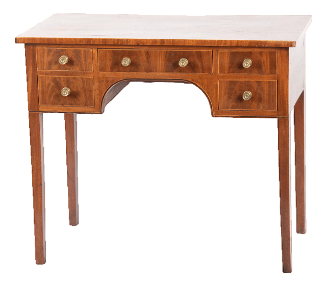 Flame Mahogany Antique Georgian English Ladies Writing Desk - Circa Early 19th Century - Thumbnail 2