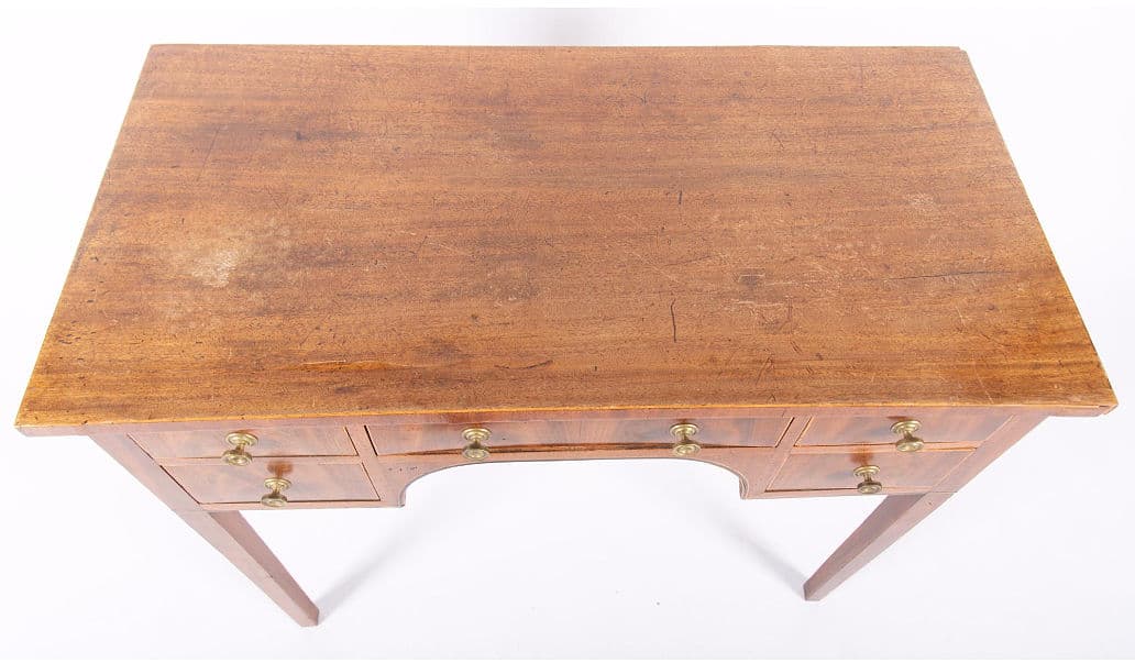 Flame Mahogany Antique Georgian English Ladies Writing Desk - Circa Early 19th Century - Thumbnail 4