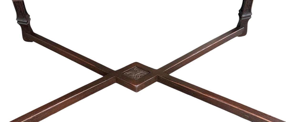 Vintage Viking Oak Dining Table 60" With Pullout Leaves Extending to 96" - Circa 1950 Attributed to Romweber - Thumbnail 7