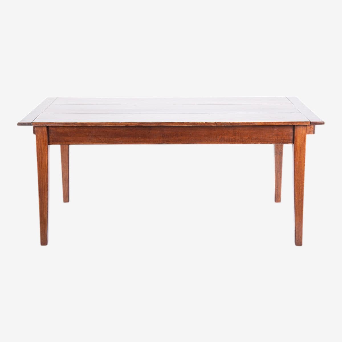 Solid Elm Wood Dining Table Extending to 9' -- Vintage Late 20th Century - Image 1