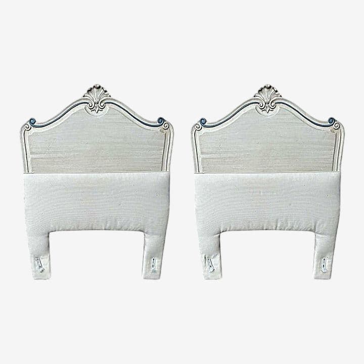 French Twin Padded Headboards - A Pair - Vintage Mid 20th Century - Image 1