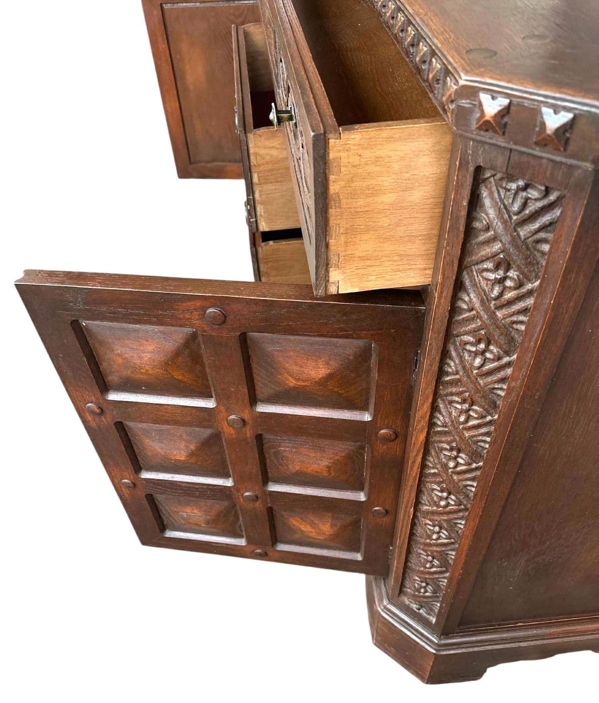 Romweber Viking Oak Arts & Crafts Sideboard or Credenza - Vintage 1950s, Attributed - Thumbnail 5