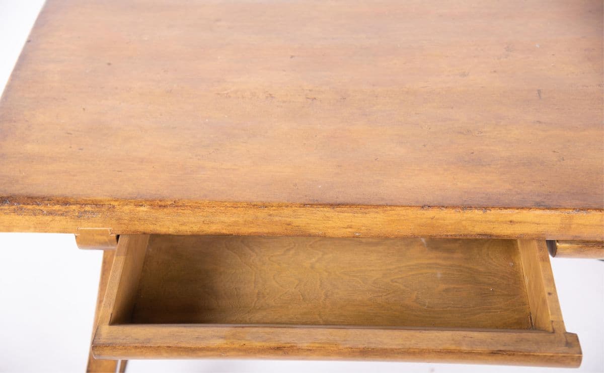 Antique Spanish Writing Desk or Console Table With Iron Stretcher - Circa Early 20th Century - Thumbnail 4