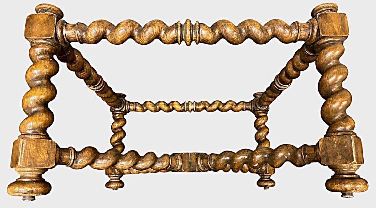 Baker Furniture Collectors Edition Barley Twist Oak Glass Top Coffee Table - Vintage Mid 20th Century - Thumbnail 5