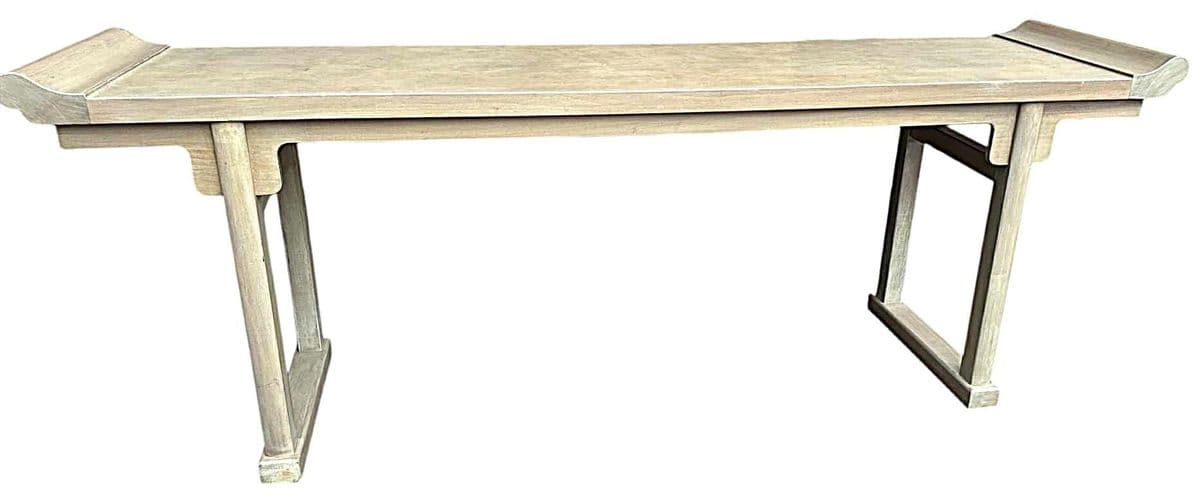 Late 20th Century McGuire San Francisco Monumental 93" Cerused Wood Ming Style Altar Table - Thumbnail 5