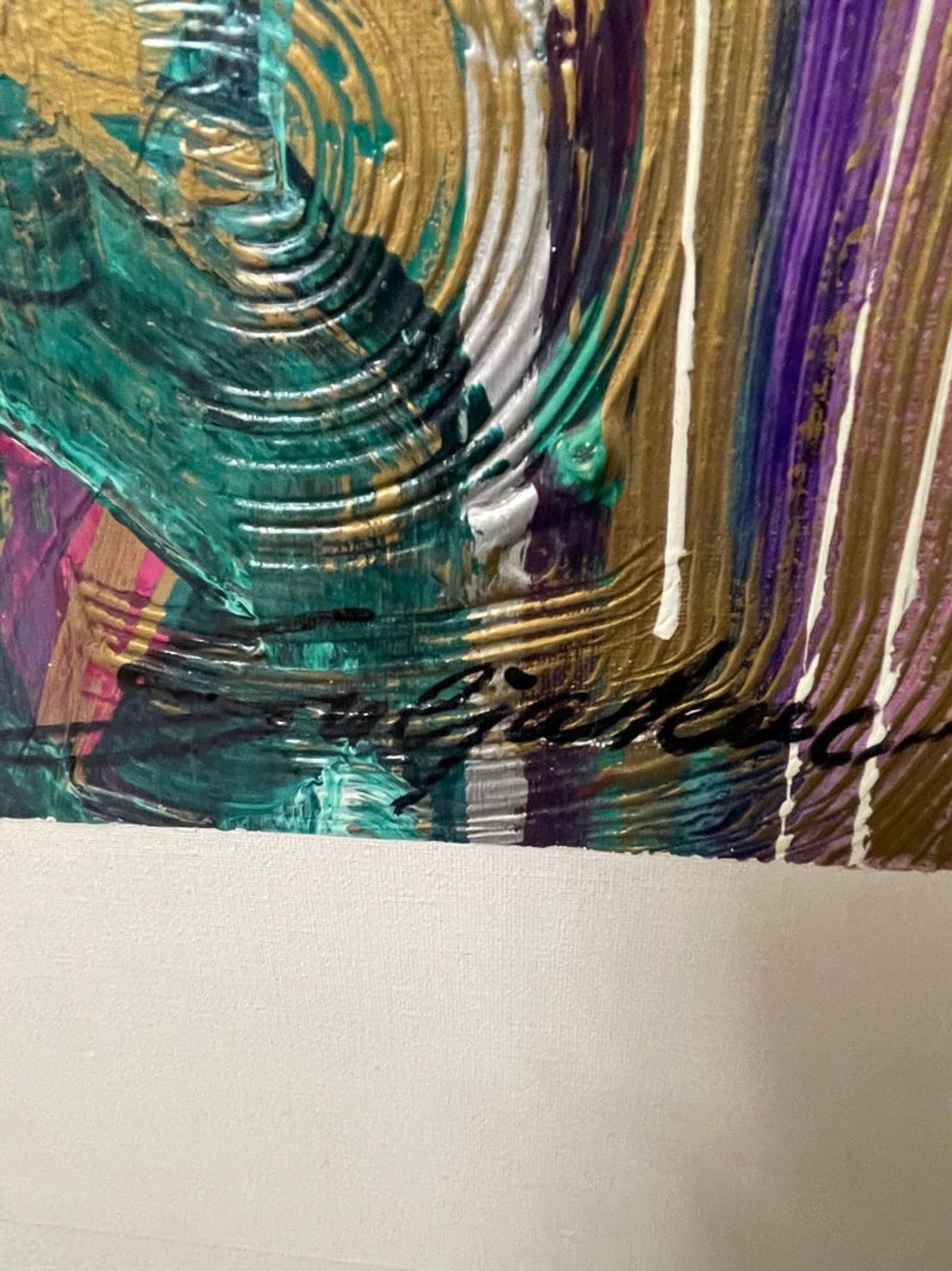 Abstract Musician Signed Acrylic Paintong by Vadik Suljakov - Thumbnail 3