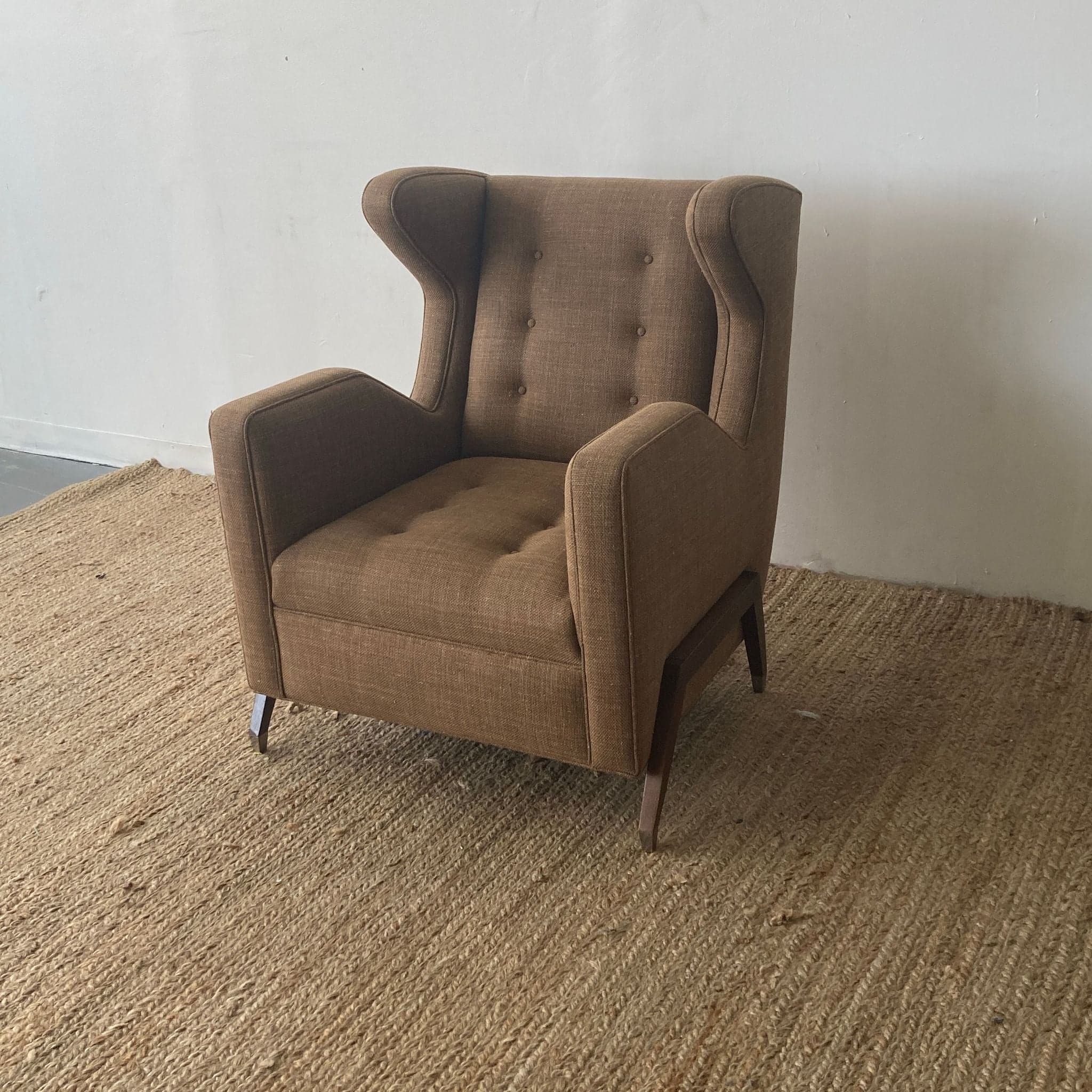 Custom Made Mid-Century Modern Wingback Lounge Chair - Thumbnail 3