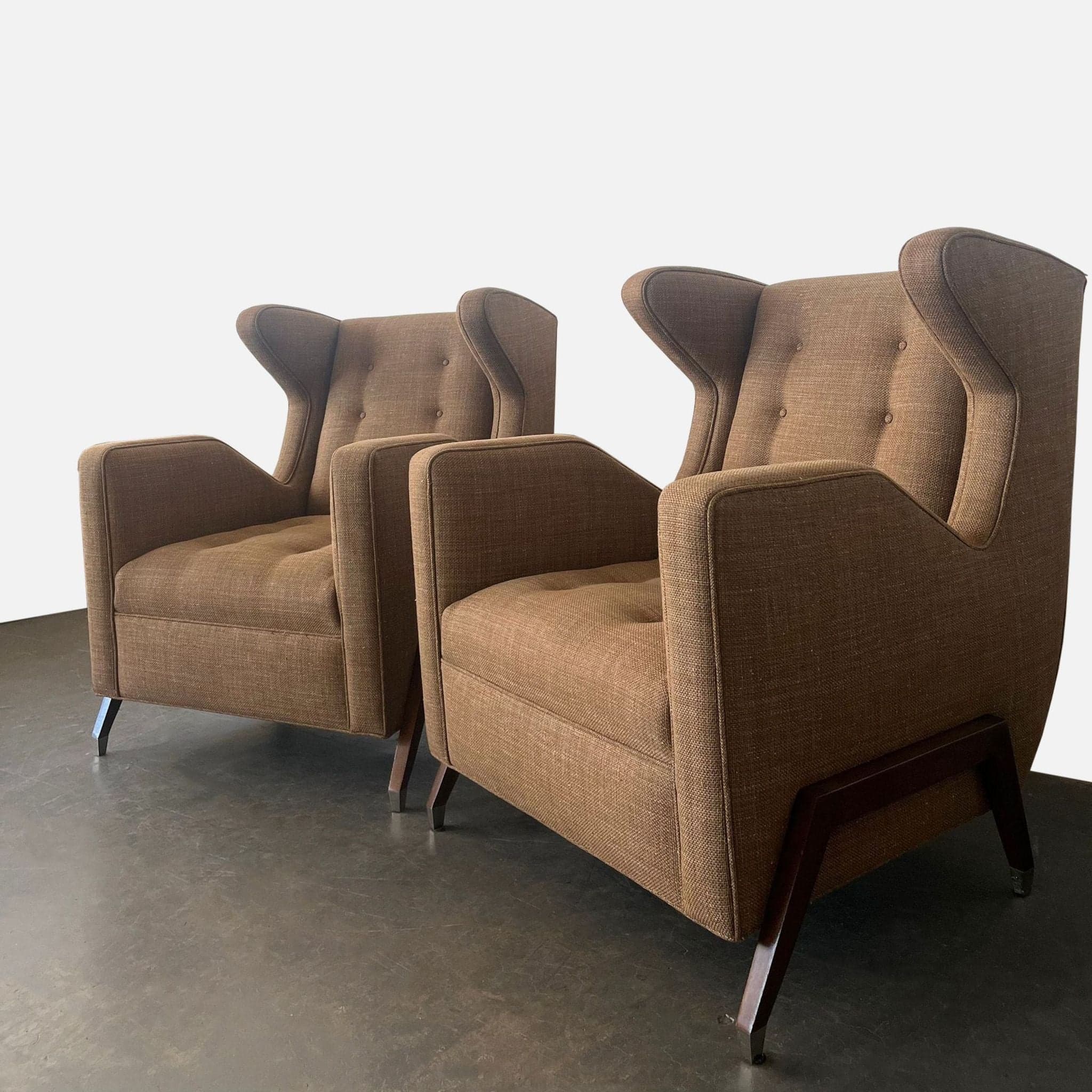 Custom Made Mid-Century Modern Wingback Lounge Chair - Thumbnail 7