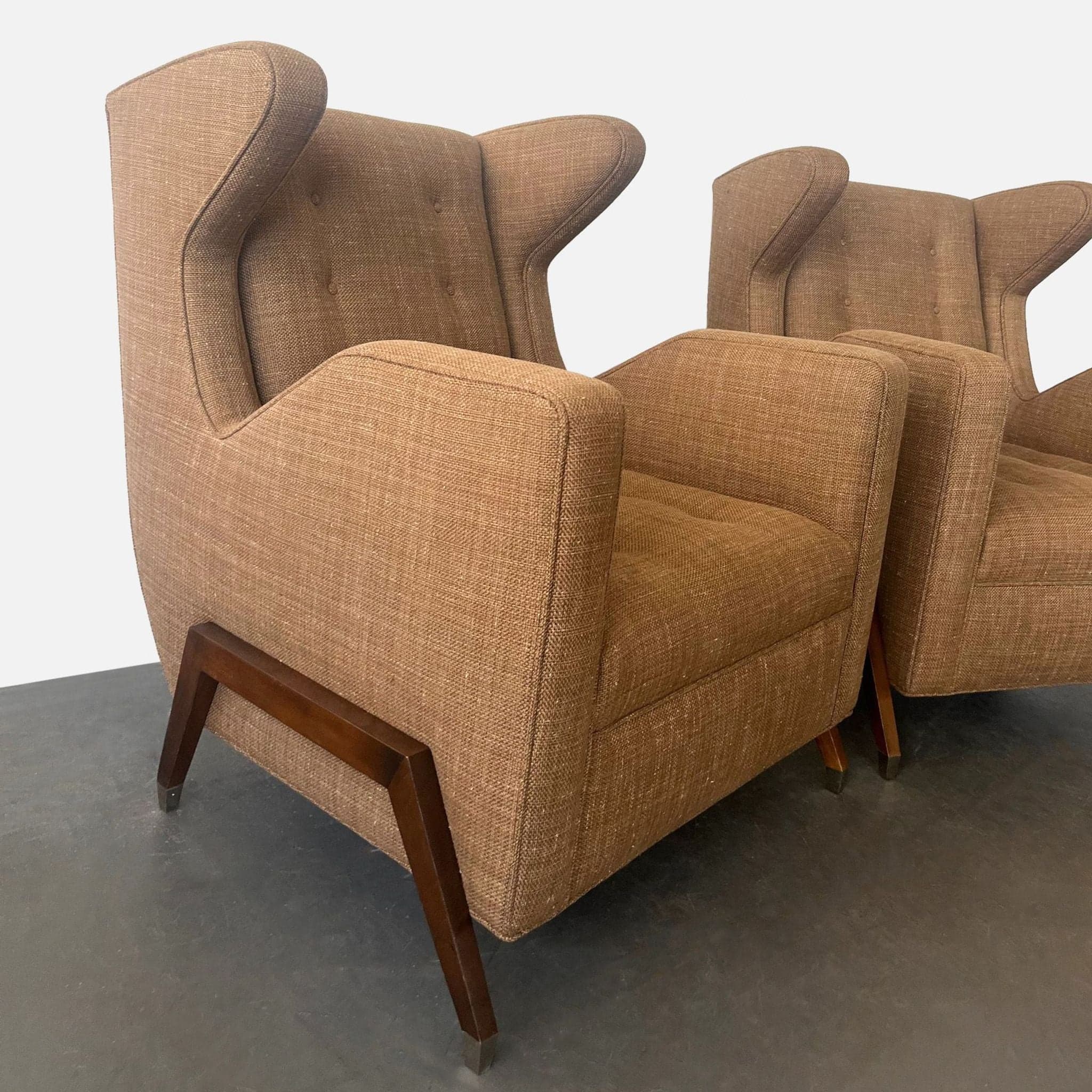 Custom Made Mid-Century Modern Wingback Lounge Chair - Thumbnail 6