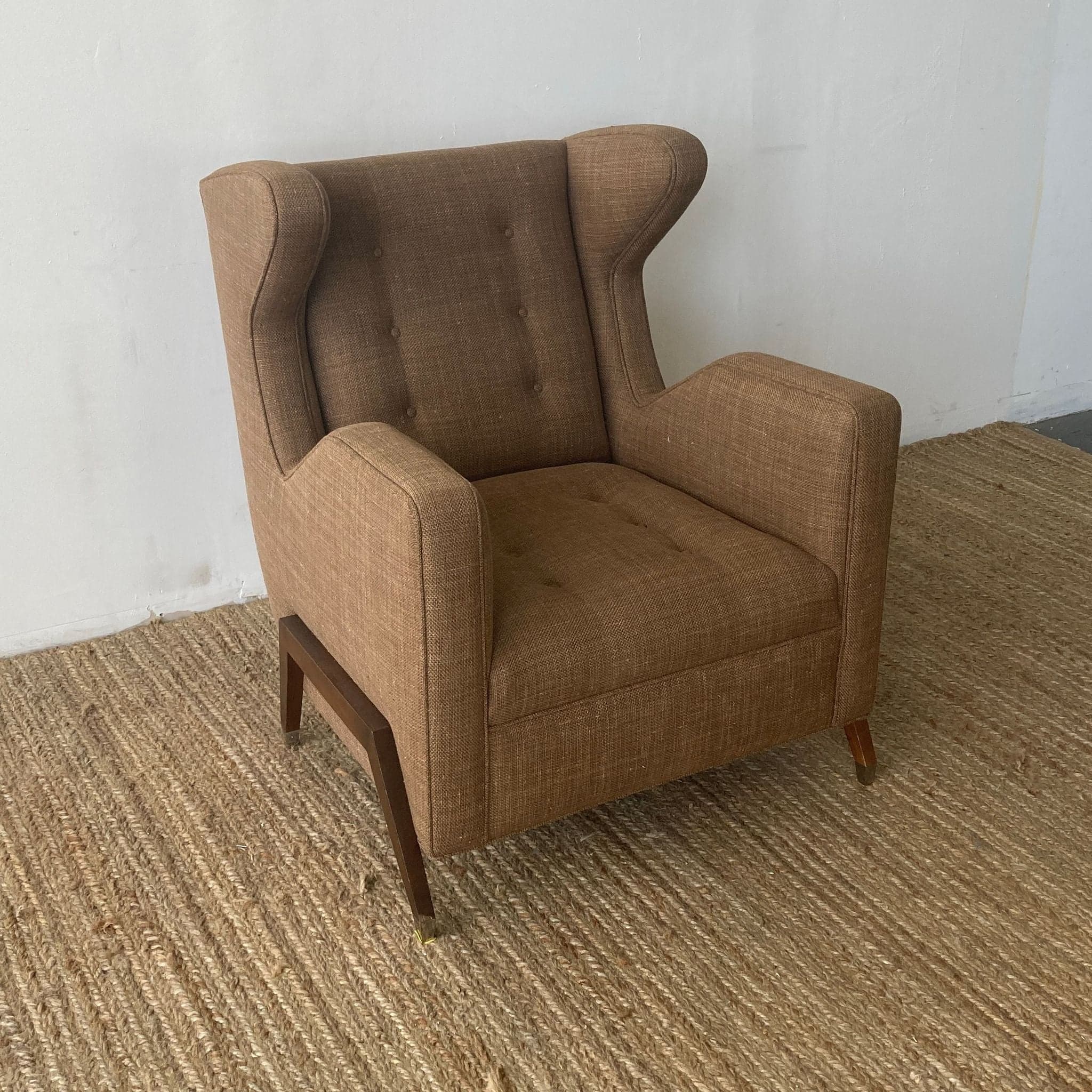 Custom Made Mid-Century Modern Wingback Lounge Chair - Thumbnail 2