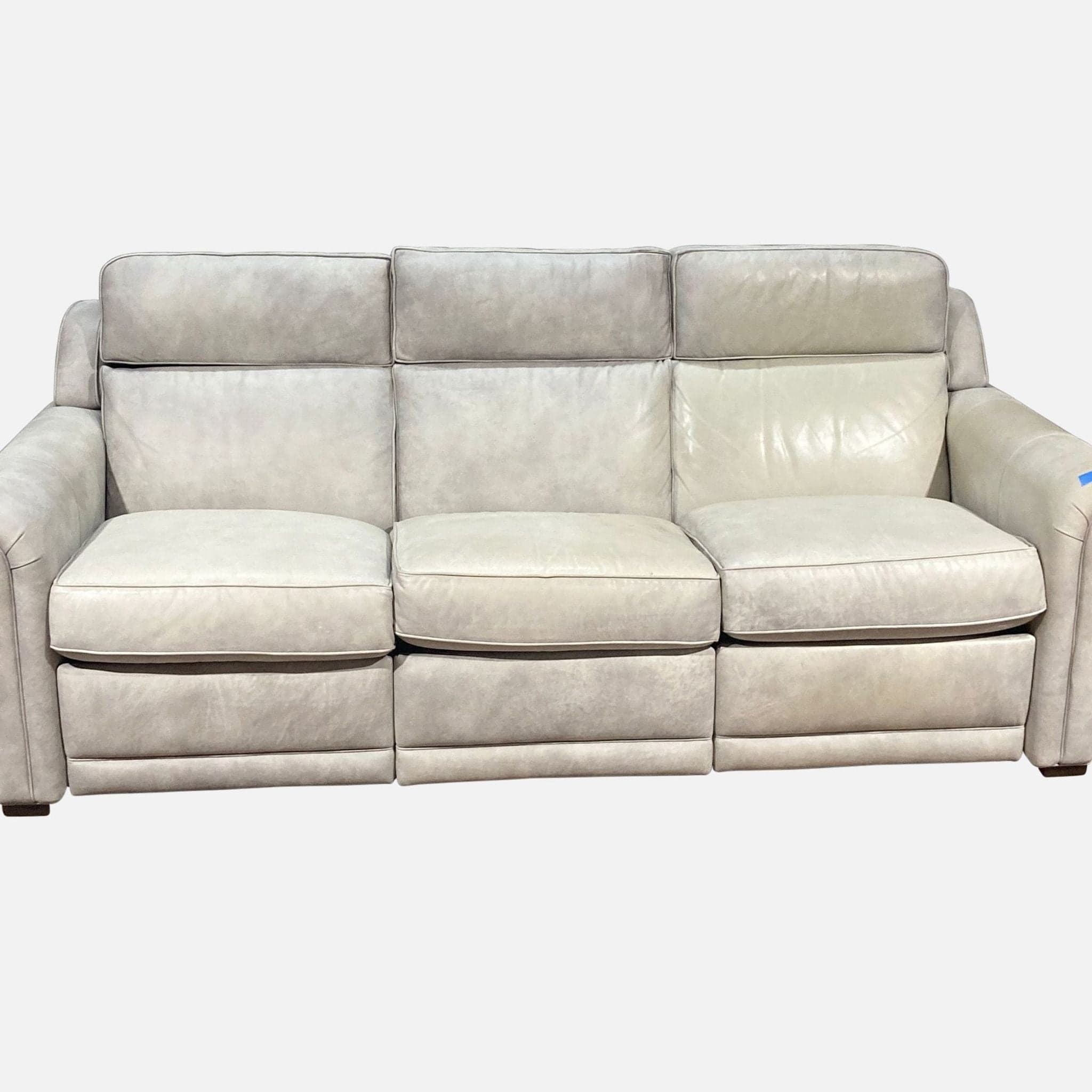 Ethan Allen 3-Seat Leather Conover Sofa - Image 1
