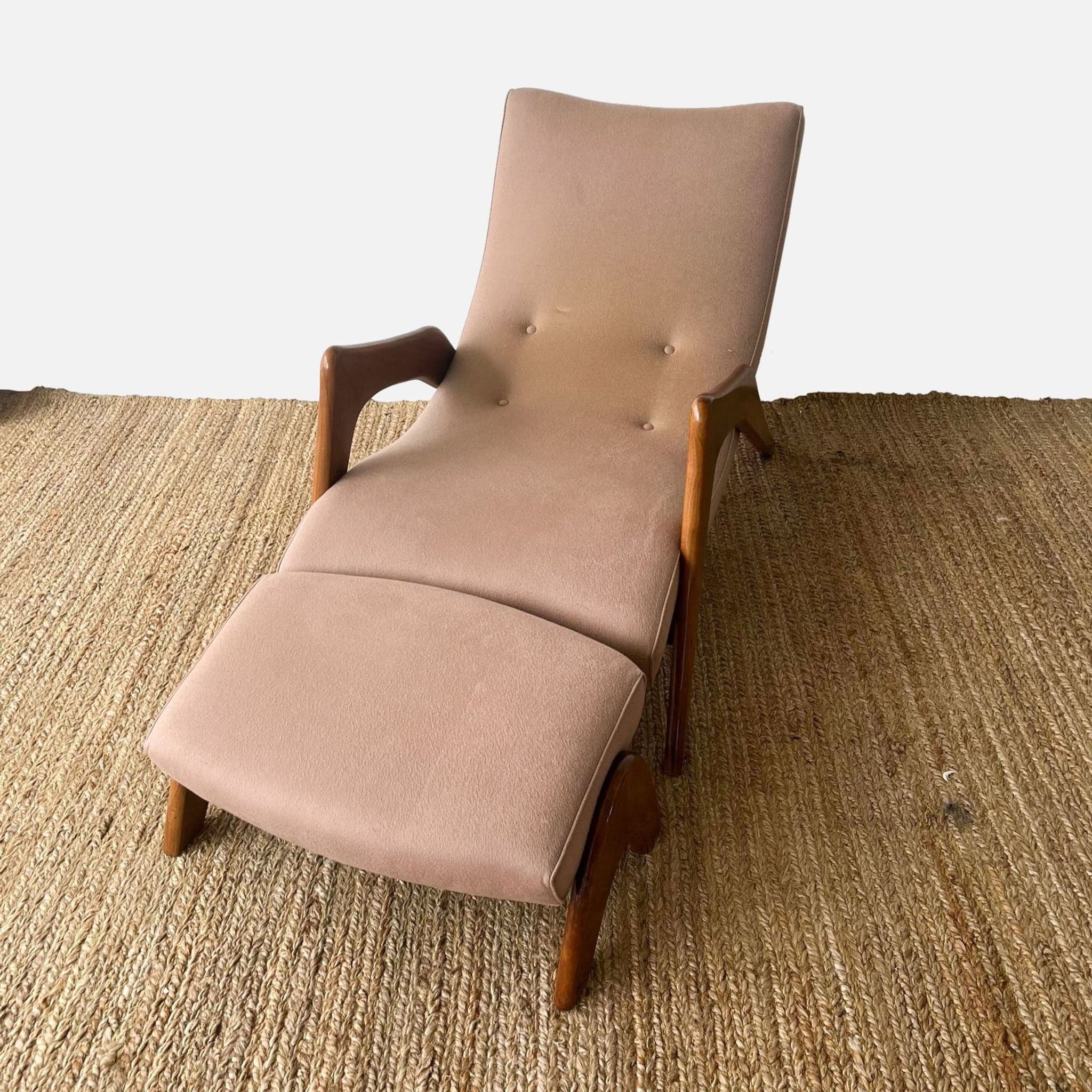 Adrian Pearsall Mid Century Crescent Lounge Chair and Ottoman - Thumbnail 4