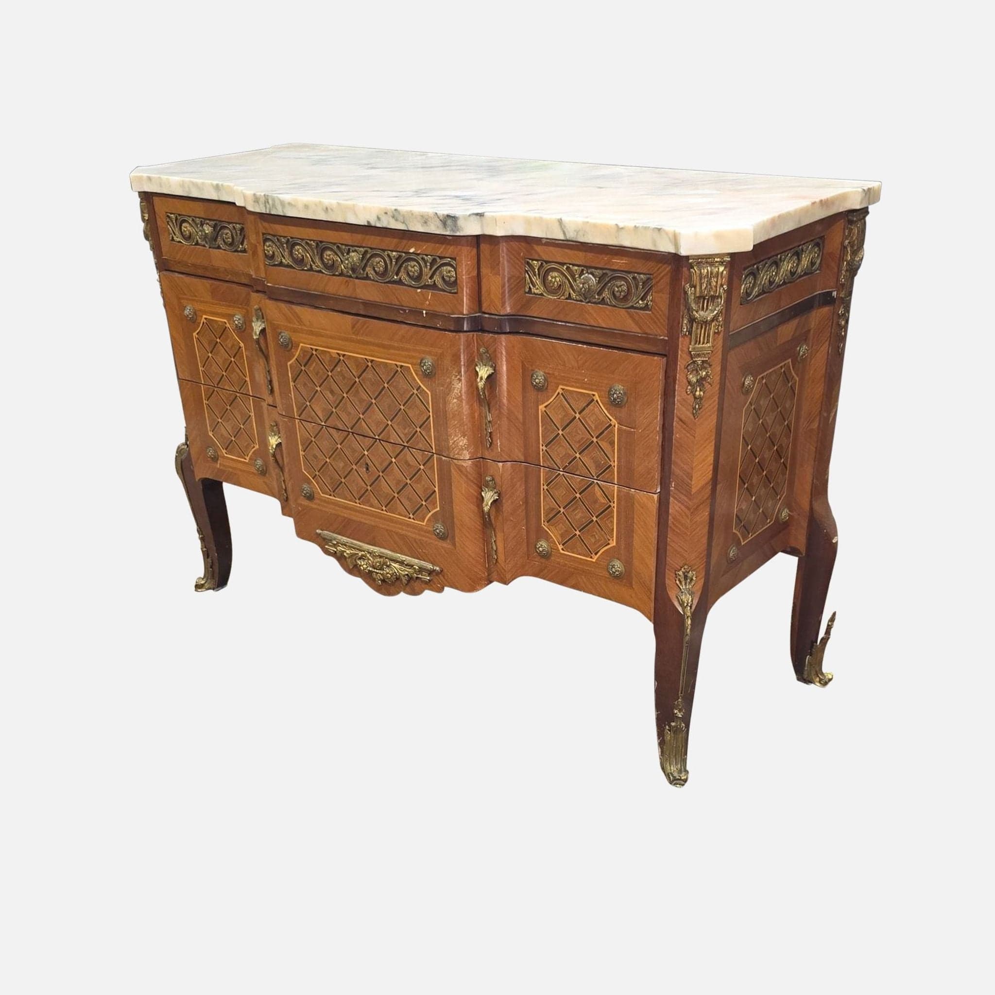 Antique Sideboard with Marble Top - Thumbnail 4