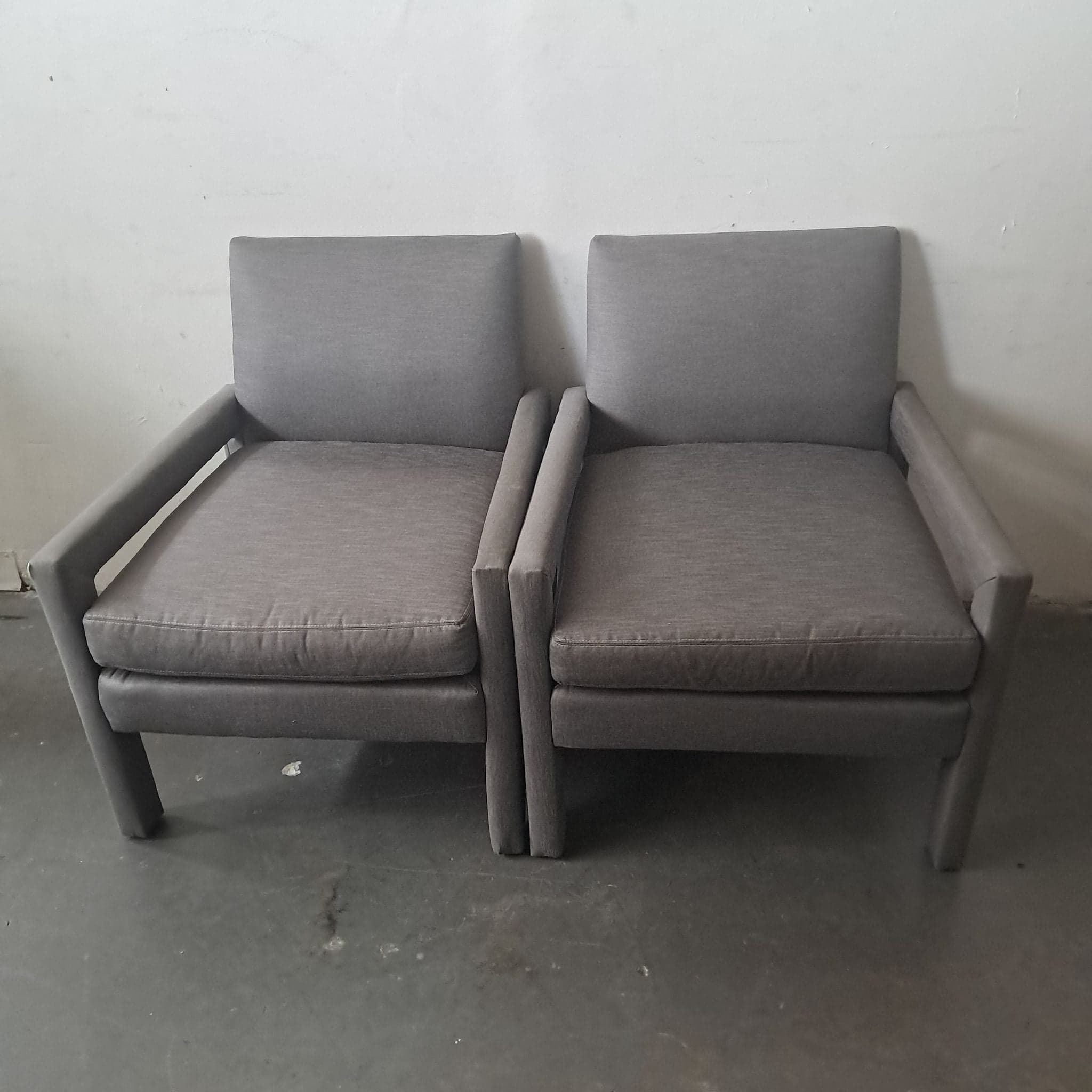 Pair of Jayson Home Collection Modern Gray Lounge Chairs - Image 1