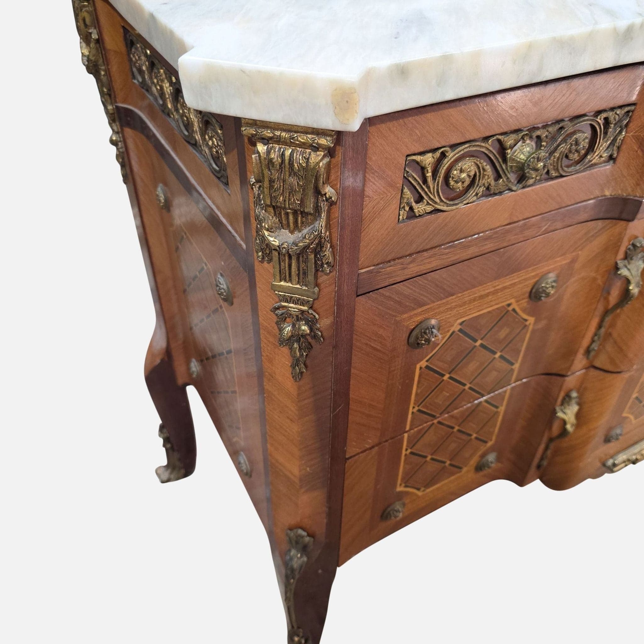 Antique Sideboard with Marble Top - Thumbnail 5