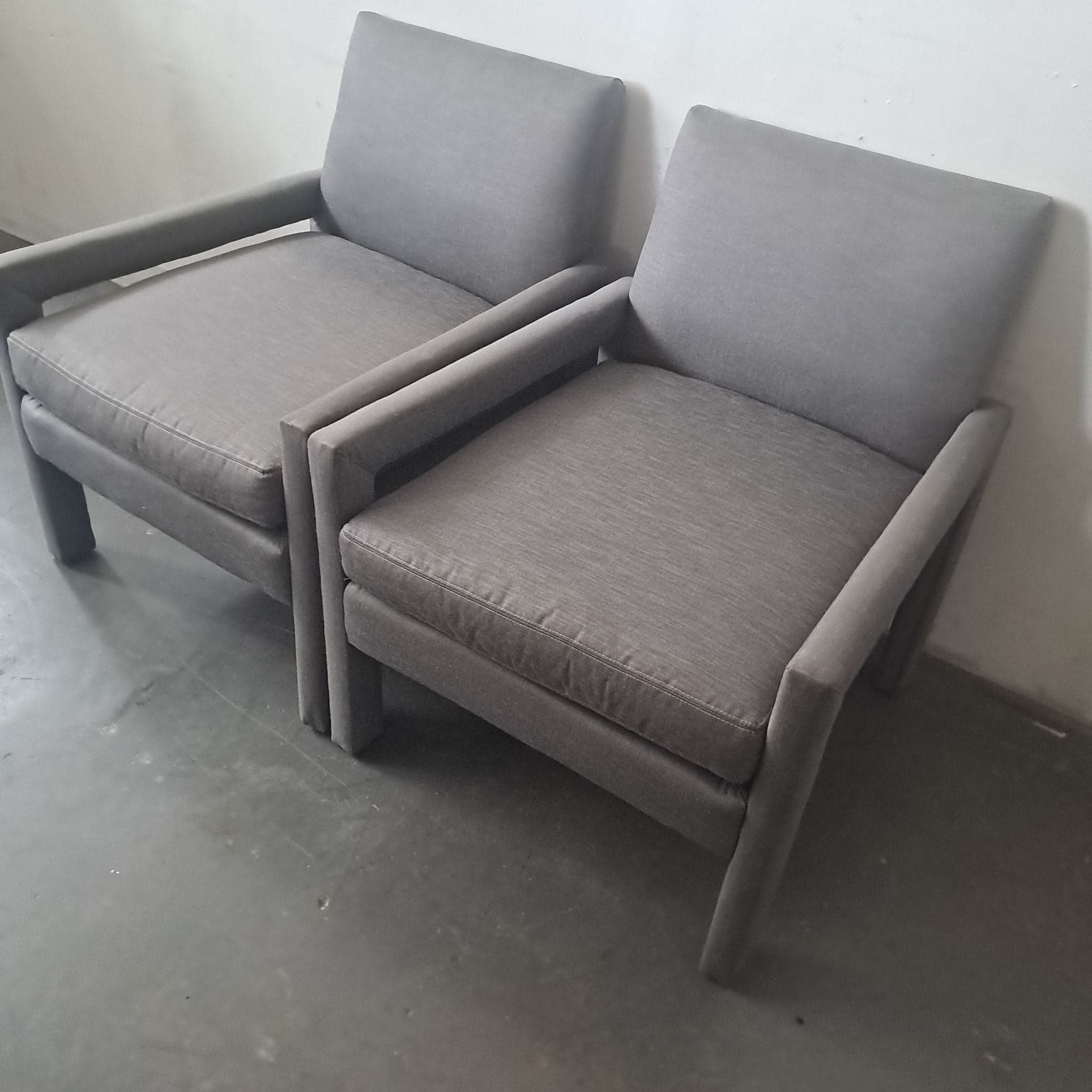 Pair of Jayson Home Collection Modern Gray Lounge Chairs - Thumbnail 2