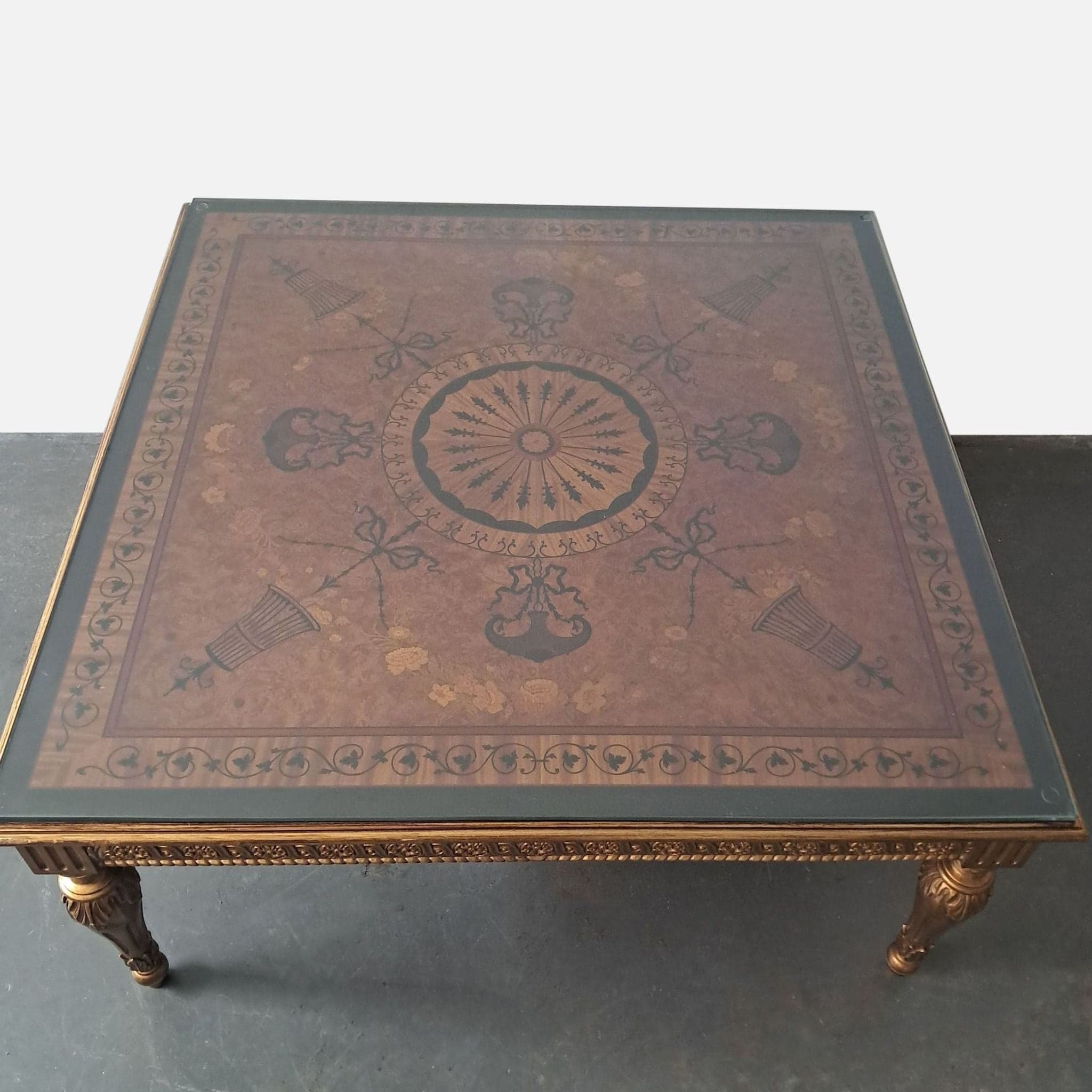 George III Style Inlaid Coffee Table - Thumbnail 3