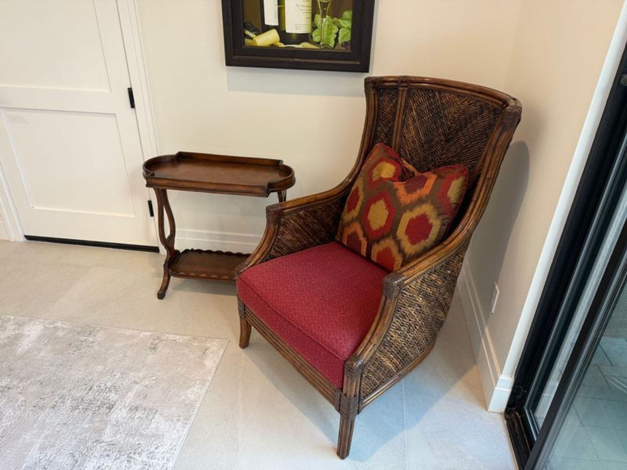 Lexington Furniture Lounge Chair with Red Cushion and Accent Pillow - Thumbnail 5